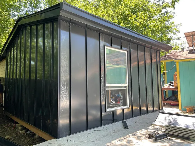 Black standing seam metal wall panels for Metal Roof Installation in Canton